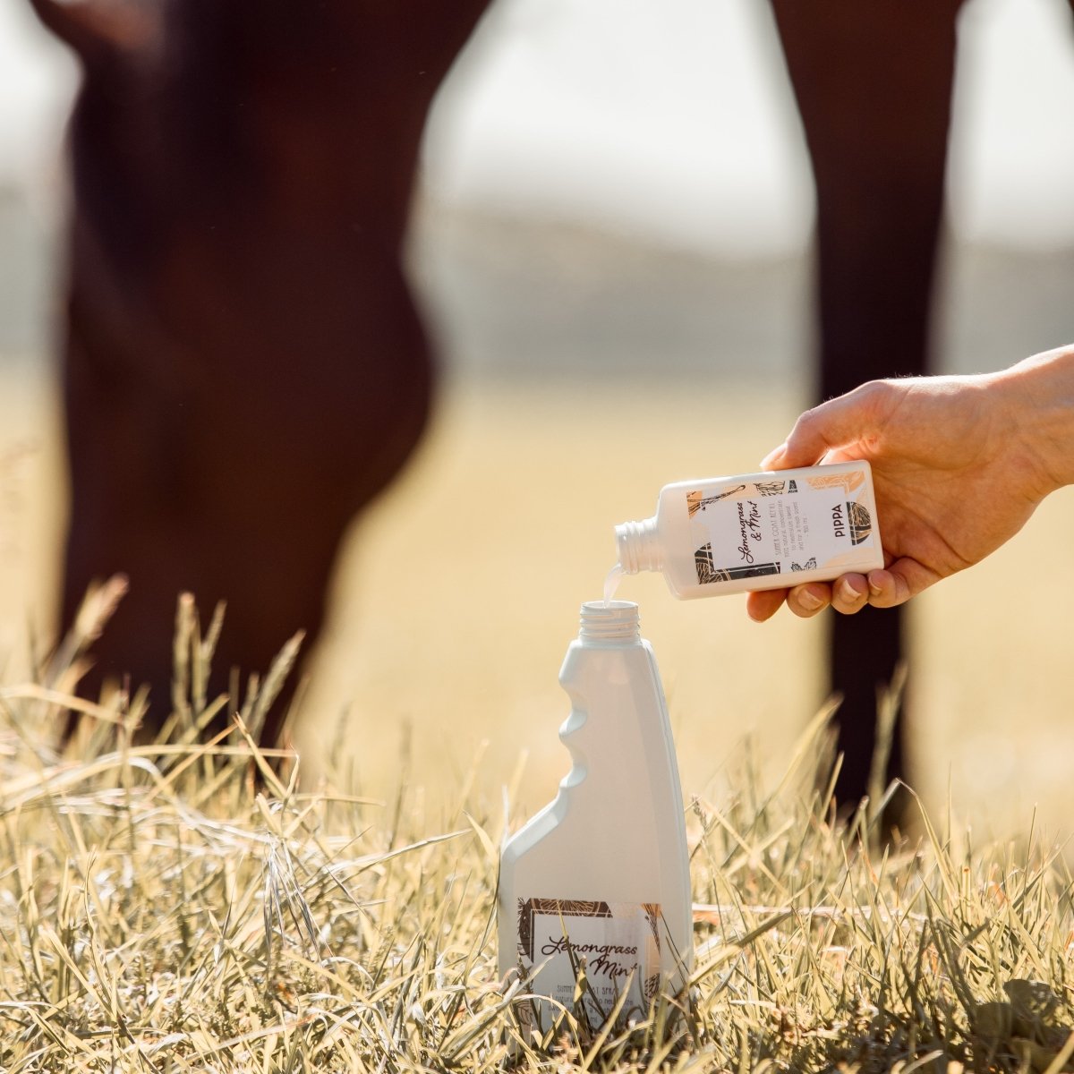 pippa lemongrass en mint summercoat navul verpakking die gebruikt wordt om de originele fles te vullen